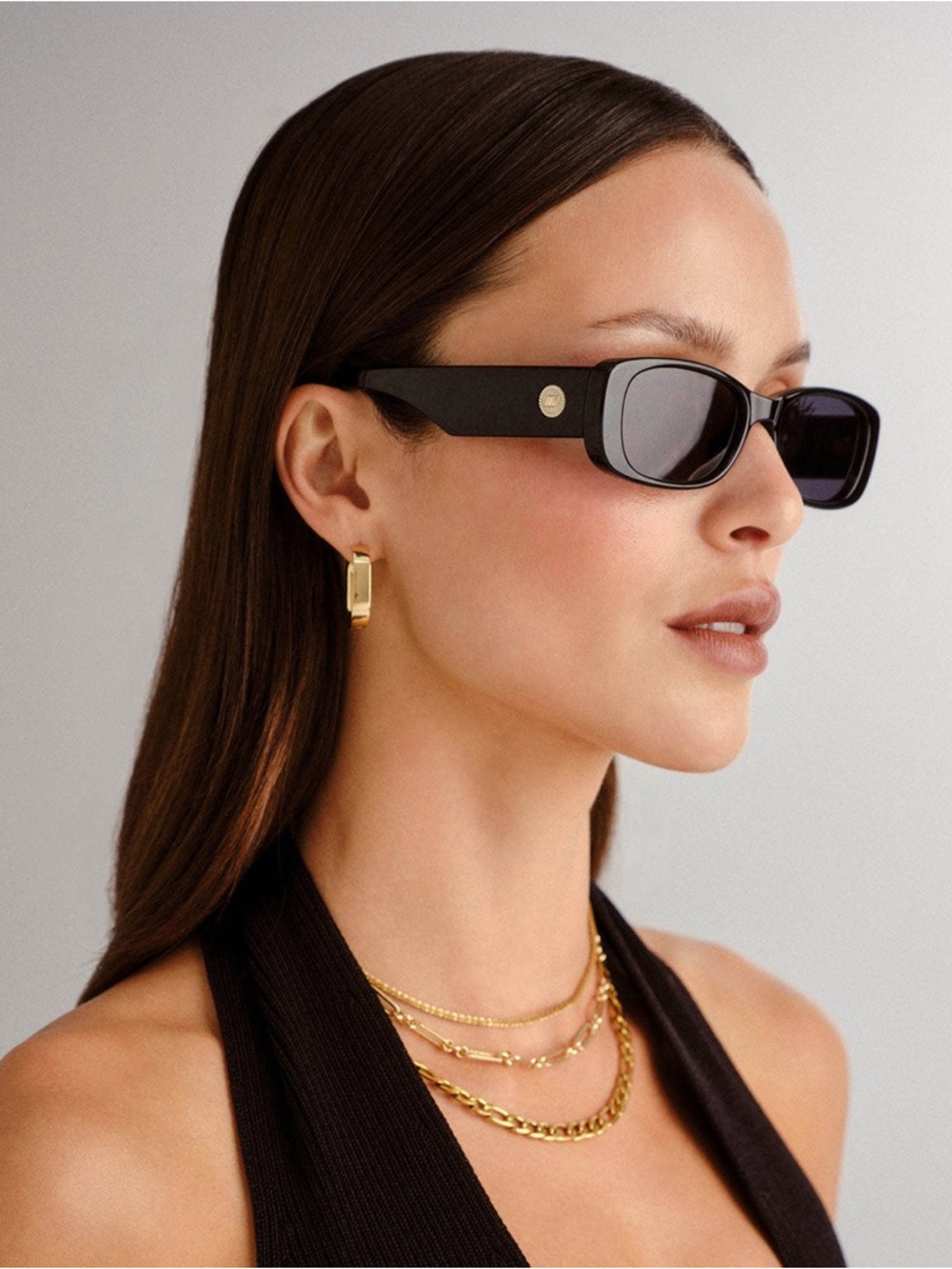 Le Specs Unreal! Shiny Black Sunglasses
